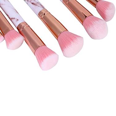 Imagem de Conjunto de pincéis de maquiagem, suave e macio, durável, confortável, conjunto de pincéis de maquiagem, 10 peças portáteis para maquiagem facial para meninas (cerdas rosas)