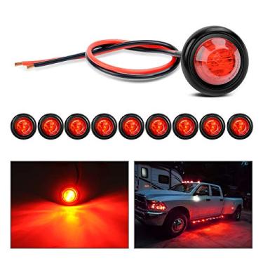 Imagem de Nilight - TL-04 10 peças de luz LED redonda de 9,5 cm (3/10.2 cm) luz indicadora de LED frontal traseira para caminhão, trailer, carro, ônibus, trailer, caravana, barco, 12 V, vermelho