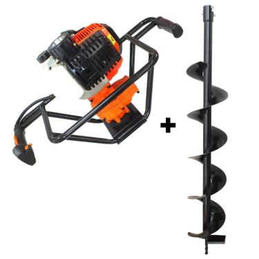 Imagem de Perfurador de Solo Profissional Vulcan VPS520 2t 52cc 2,5hp á Gasolina Broca 80x12cm com Pino Trava Robusta e Potente Ideal Para Construção Civil