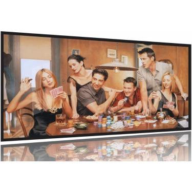 Imagem de Quadro decorativo Friends Jogando Poker Arte 130x60 Moldura Preta 2x2