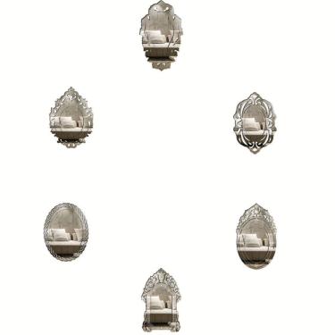 Imagem de Kit Espelhos Decorativos Venezianos  Pegui Veneza 6 Peças