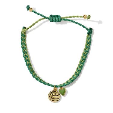 Imagem de Pulseira de pingente de ouro coração voleibol 100% impermeável ajustável amizade joias presentes equipes, 5"-9", Sem pedras preciosas