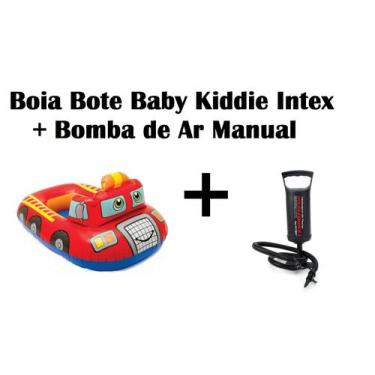 Imagem de Kit Boia Bote Com Fralda Baby Kiddie Bombeiro Intex + Bomba De Ar Manu