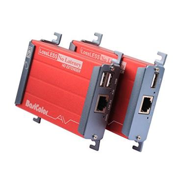 Imagem de Basicolor Extensor USB HDMI KVM com PoC Over Cat5/Cat5e/Cat6/Cat6e HDMI para RJ45 suporta vídeo 1080p sem perda sem latência, transmissor e receptor USB HDMI de 80 m de 80 m