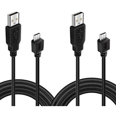 Imagem de Pacote com 2 cabos de carregamento para controle PS4 de 3 metros, cabo de sincronização de dados para Sony PlayStation 4/PS4 Pro/PS4 Slim/PS4 Controllers, Microsoft Xbox One X/One S/One Elite/One Controllers, Preto, 10 feet