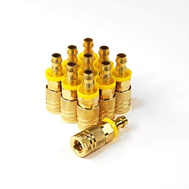 Imagem de Primefit IC1438PB6-B10-P (pacote com 10) Acoplador de latão industrial de 6 esferas 1/4 pol. x 3/8 pol. Mangueira de pressão Barb (preto)