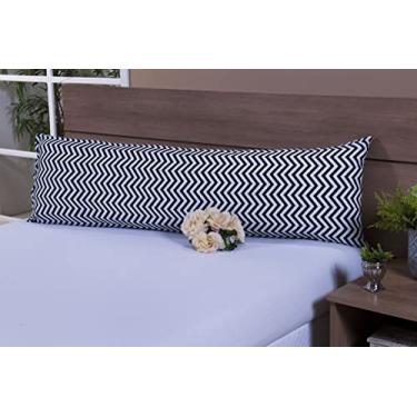 Imagem de Fronha Avulsa P/Travesseiro Corpo 0,50x1,50m C/Zíper Percal 150 fios estampa Chevron