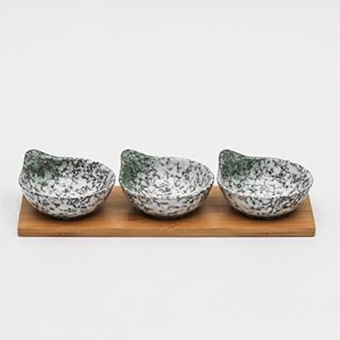 Imagem de Prato de cerâmica japonesa criativa bandeja de madeira sobremesa frutas secas prato de doces, 10