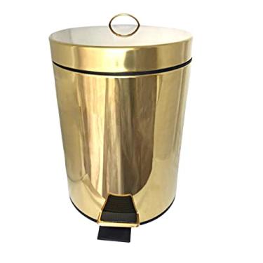 Imagem de Lixeira Dourada em Aço Inox para Banheiro com Pedal 3L - By Fineza