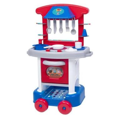 Imagem de Conjunto De Cozinha Infantil - Play Time - Azul E Vermelho - Cotiplás