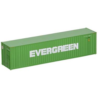 Imagem de Walthers SceneMaster HO Scale Model of Evergreen (Green, White) 40' Hi Cube Corrugated Container W/Flat Roof,949-8202