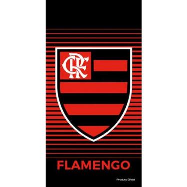 Imagem de Toalha Praia Buettner Veludo Brasão Flamengo 70cm X 140M Vermelho