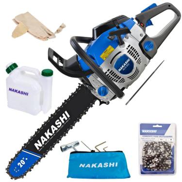 Imagem de Motosserra Profissional Nakashi NCS650 65,1cc 2 Tempos À Gasolina Com Carcaça de Magnésio e Sistema Antivibratório Para Trabalho Pesado