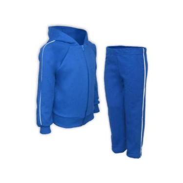 Imagem de Conjunto Infantil Abrigo Agasalho Calça Blusa Frio Azul Royal - Del Fr
