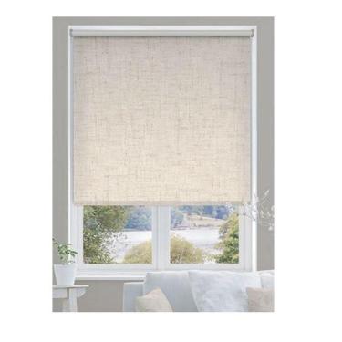 Imagem de Persiana Rolo Blackout Linho 120 cm (Largura) x 160 cm (Altura) Cortina Bloqueia Luz 100% Escuro