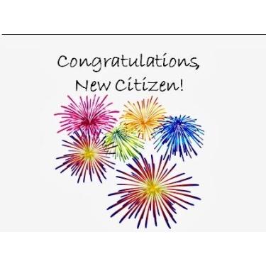 Imagem de Aquinas Eagle - Cartão de Felicitações: New Citizen fogos de artifício! - Conquista de cidadania