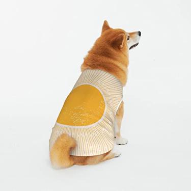 Imagem de Ivarunner Camisetas abstratas para cães de sol roupas fofas para animais de estimação, casaco com capuz para cães de estimação cão amarelo colete vestuário para animais de estimação para raça pequena, média e grande