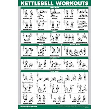Imagem de Pôster de exercícios de treino QUICKFIT Kettlebell | Guia ilustrado | Rotina de sino de chaleira (aminado, 45,7 cm x 61 cm) " Nome do tamanho correto " 45,7 cm x 61 cm