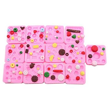 Imagem de Cestony 13Pes Mini moldes de silicone para bolo faça você mesmo fondant biscoitos pudim de açúcar chocolate doces duros sobremesa vela decoração