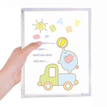 Imagem de Caderno de desenho animado, bola de bebê, elefante e animal, diário de folhas soltas, recarregável, papelaria