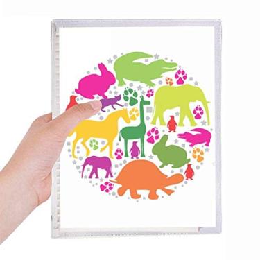 Imagem de Caderno de animais coloridos com design de forma redonda, diário de folhas soltas, recarregável, papelaria
