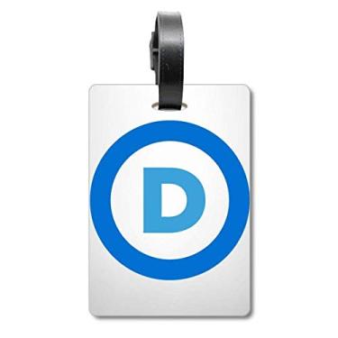 Imagem de Emblema americano festa democrática azul mala etiqueta etiqueta cartão de bagagem etiqueta, Multicolorido.
