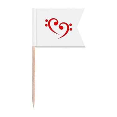 Imagem de Símbolo de baixo amor música art déco presente moda palito bandeiras marcadoras para festa bolo comida prato queijo
