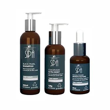 Imagem de Kit Grandha Urbano SPA Black Pearl Shampoo + Coacervado Ultra Resist + Magma Power Growth Factors