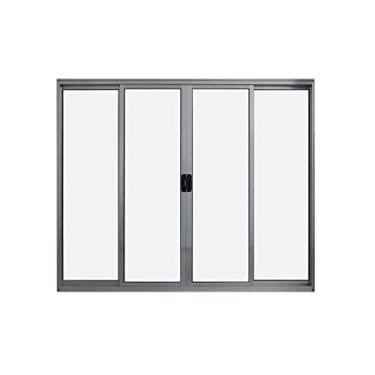 Imagem de Janela 4 Folhas de Correr S/Grade 1.00 X 1.00 Aluminio Brilhante Linha Modular - Hale