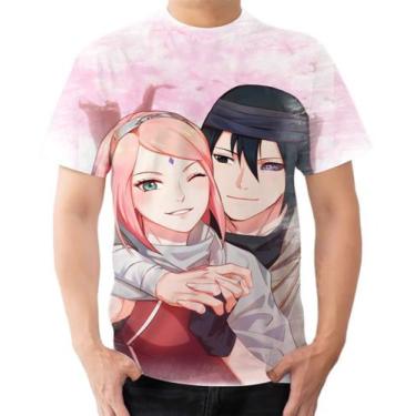 Imagem de Camiseta Camisa Casal Uchiha Sasuke E Sakura Anime Naruto - Estilo Kra