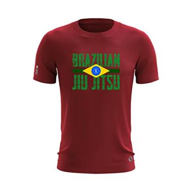 Imagem de Camiseta Brazilian Shap Life Jiu Jitsu Academia Treino Cor:Bordô;Tamanho:GG