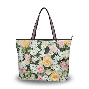 Imagem de Bolsa de ombro My Daily feminina floral com lindas flores, Multi, Large