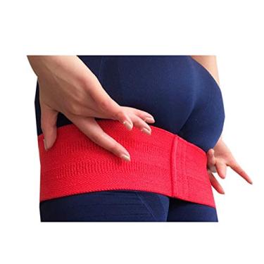 Imagem de Elonglin – Cinto elástico para ioga e quadril para fitness, feminino, masculino, força de puxar, treinamento, alongamento, faixa de resistência para exercícios vermelha, G