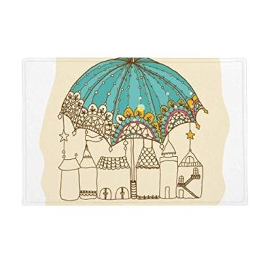 Imagem de DIYthinker Tapete de renda Umbrella House Star Rain Ground Tapete antiderrapante para porta de banheiro