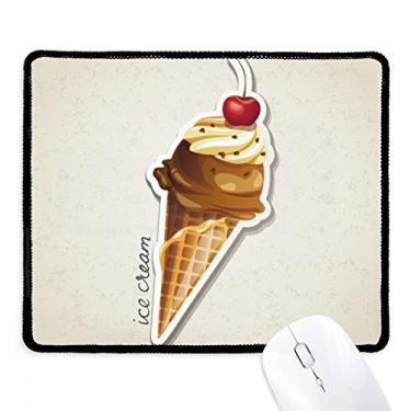 Imagem de Mousepad Cherry Chocolate Sweet Ice Cream cone borda costurada tapete de borracha para jogos