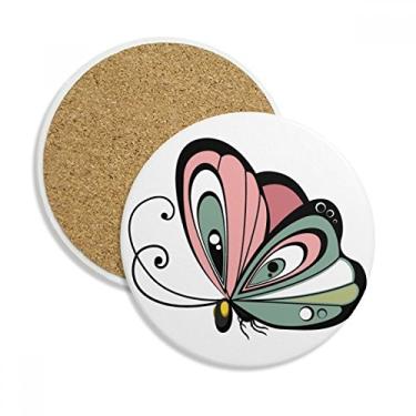 Imagem de Caneca de porta-copos de borboleta com desenho em forma de coração de animal, pedra absorvente de proteção de mesa