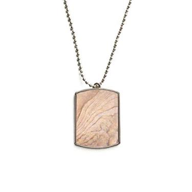 Imagem de DIYthinker Colar para animais de estimação com pingente de corrente de aço inoxidável com textura de pedra mosaico elegante e ondulada