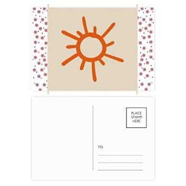 Imagem de Pintura à mão Orange Sun Sun Christmas Christmas Flower Celebration Cartão postal Blessing Mailing Card