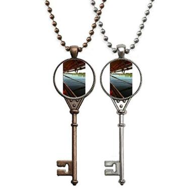 Imagem de OFFbb-USA Paddy Field Art Deco Presente Fashion Chaveiro Colar Pingente Joias Decoração de Casal