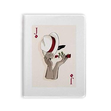 Imagem de Caderno de cartas de baralho com estampa de diamante J, capa de chiclete, diário de capa macia