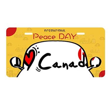Imagem de DIYthinker I Love Canada Bandeira da palavra coração placa placa de carro decoração Dia da Paz