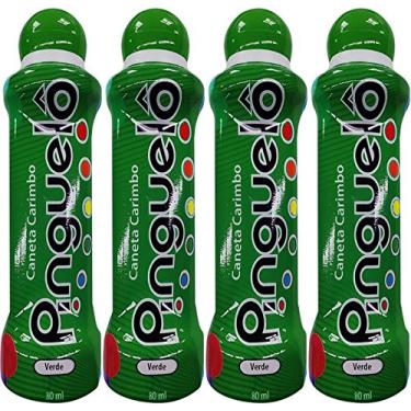 Imagem de 4 Canetas Carimbo Pinguelô De 80ml Marcador De Bingo - Verde