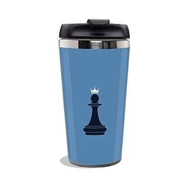 Imagem de Copo Termico Personalizado Jogo xadrez azul