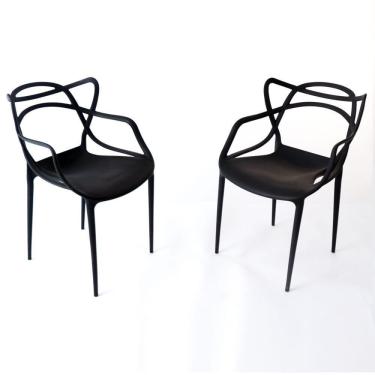 Imagem de Cadeira Allegra Solna Masters Sala Jantar Pretas Kit 2 Un