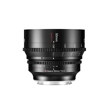 Imagem de 7artisans Lente cinematográfica de grande abertura T2.0 de 50 mm compatível com câmera Nikon Z-Mount, lente de cinema de baixa distorção de foco manual de quadro completo para Z5 Z6 Z7 Z9 Z50 Z6II