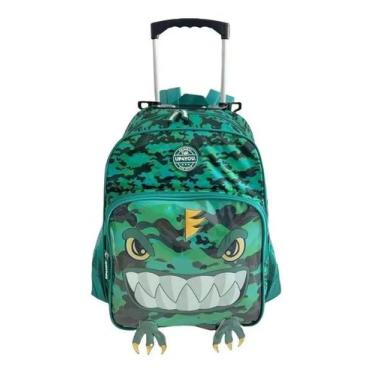 Imagem de Mochila Infantil Escolar Dino Dinossauro G Rodinhas Up4you - Luxcel