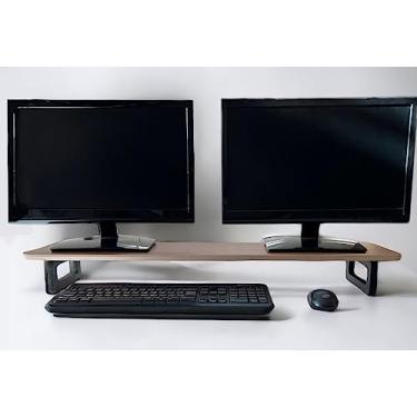Imagem de Genérico Mesa Stand Desk 85x22Cm Suporte Elevado para Monitor Pés Oval Freijó