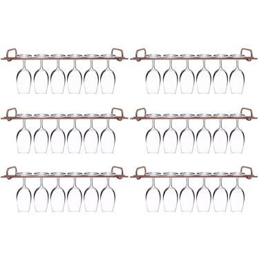 Imagem de Conjunto 6 Organizadores Porta Taças 42cm Suportes Para Pendurar Taças Rose Gold