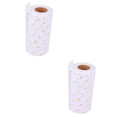 Imagem de BESTOYARD 2 Peças De Material De Enchimento Branco Corredor De Natal Fita Embrulho Para Festa Artesanato Tutu Decoração Para Casa Lantejoulas Caprichoso Moda Padrão Largo Malha Presentes