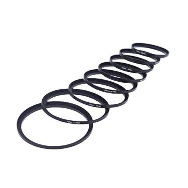 Imagem de Adaptador de anel de filtro, adaptador de filtro de lente de câmera Andoer 8 peças, adaptador de anéis de aumento de filtro 49-52-55-58-62-67-72-77-82mm 49mm-82mm